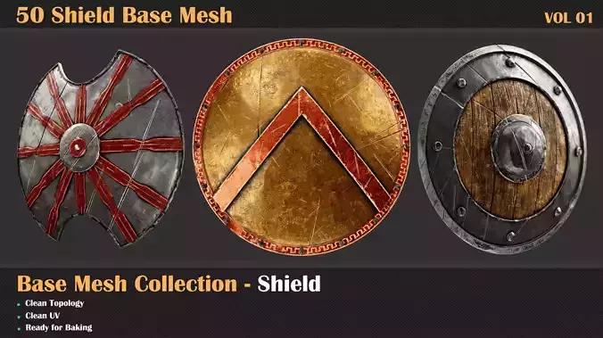 50 Shield Base Mesh - VOL 01  