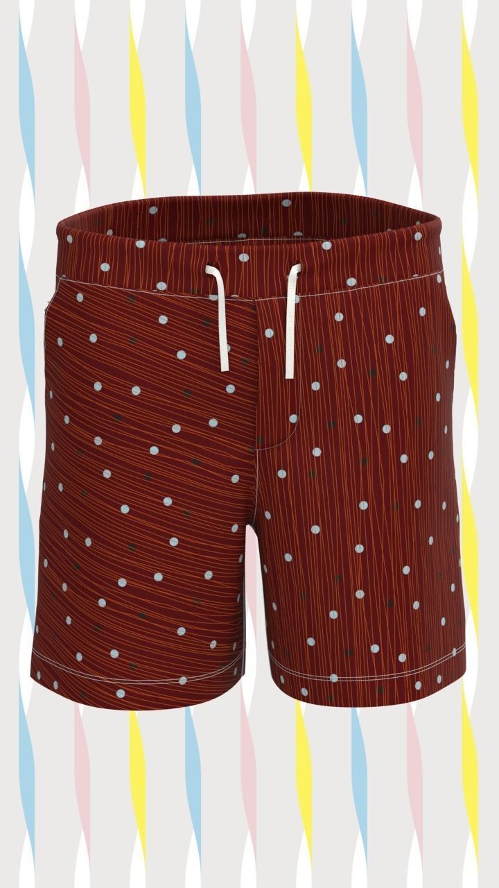 Mens Resort shirt and pant Low-poly 3D model_33