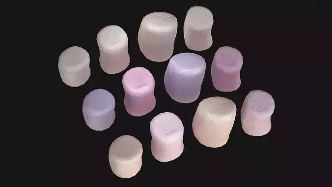 Marshmallow Camp Set Low-poly 3D model 2