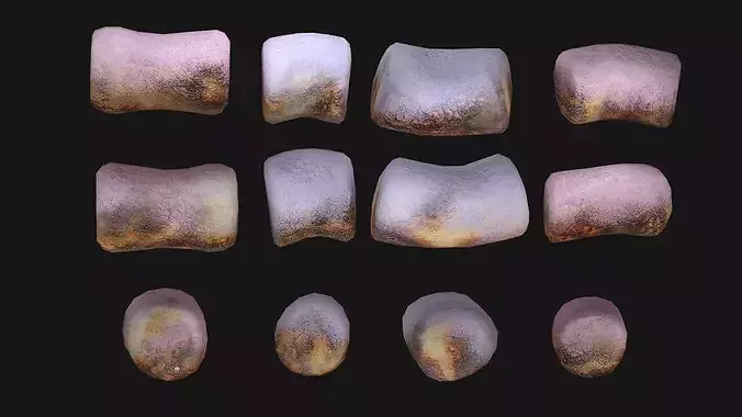 Marshmallow Camp Set Low-poly 3D model 4
