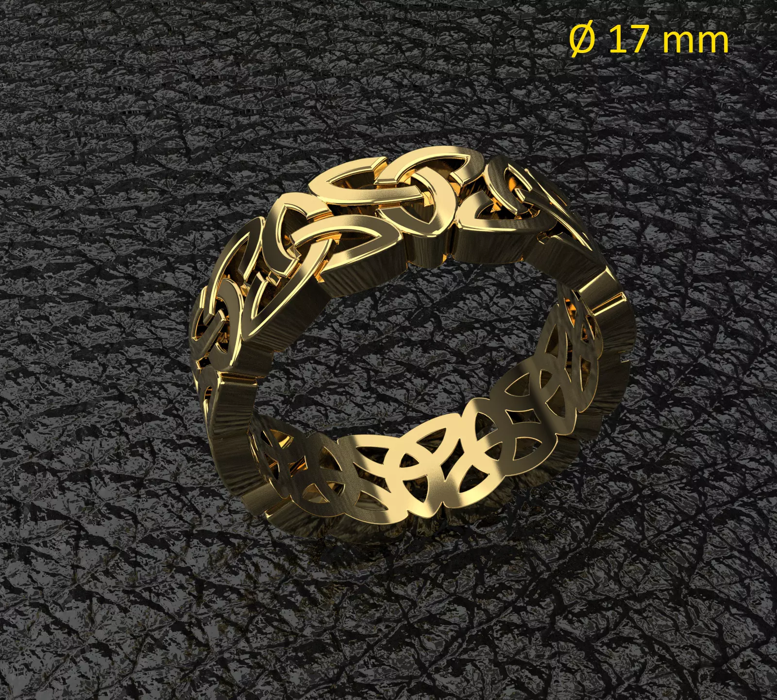 Celtic knot ring 17 mm 3D print model_0