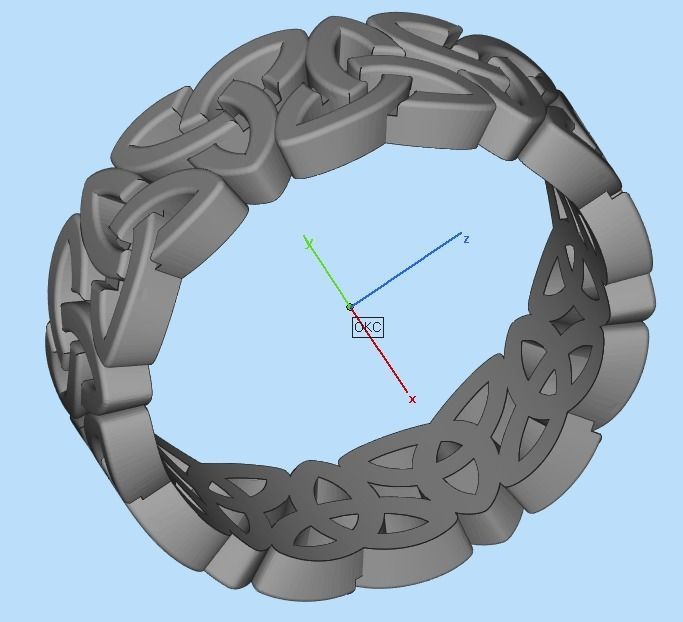 Celtic knot ring 17 mm 3D print model_3