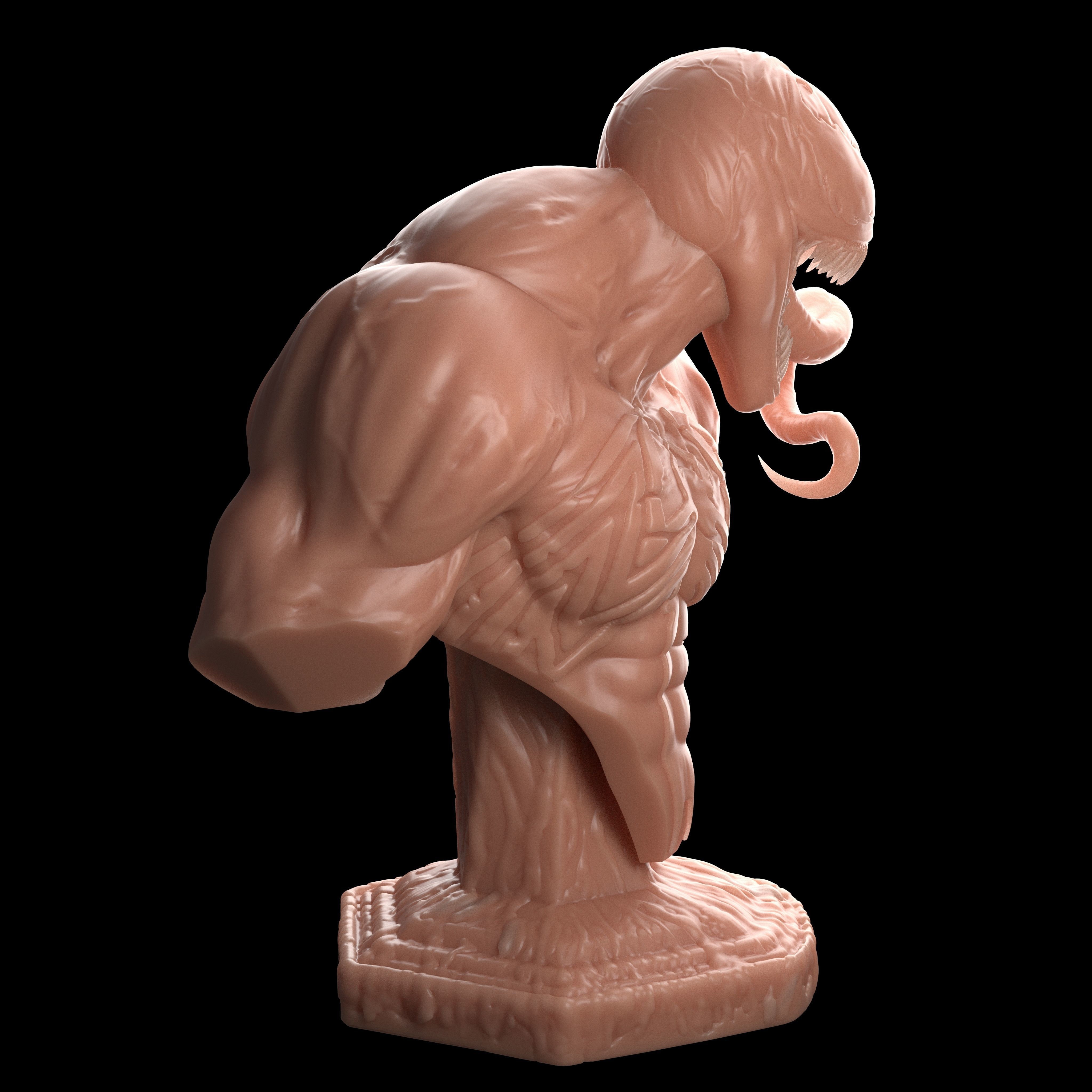 Venom 3D print model bust of man 3D print model_9