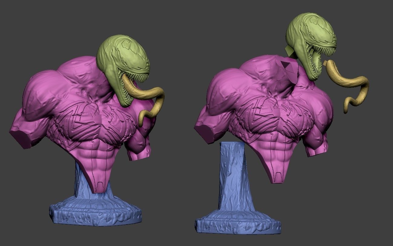 Venom 3D print model bust of man 3D print model_12