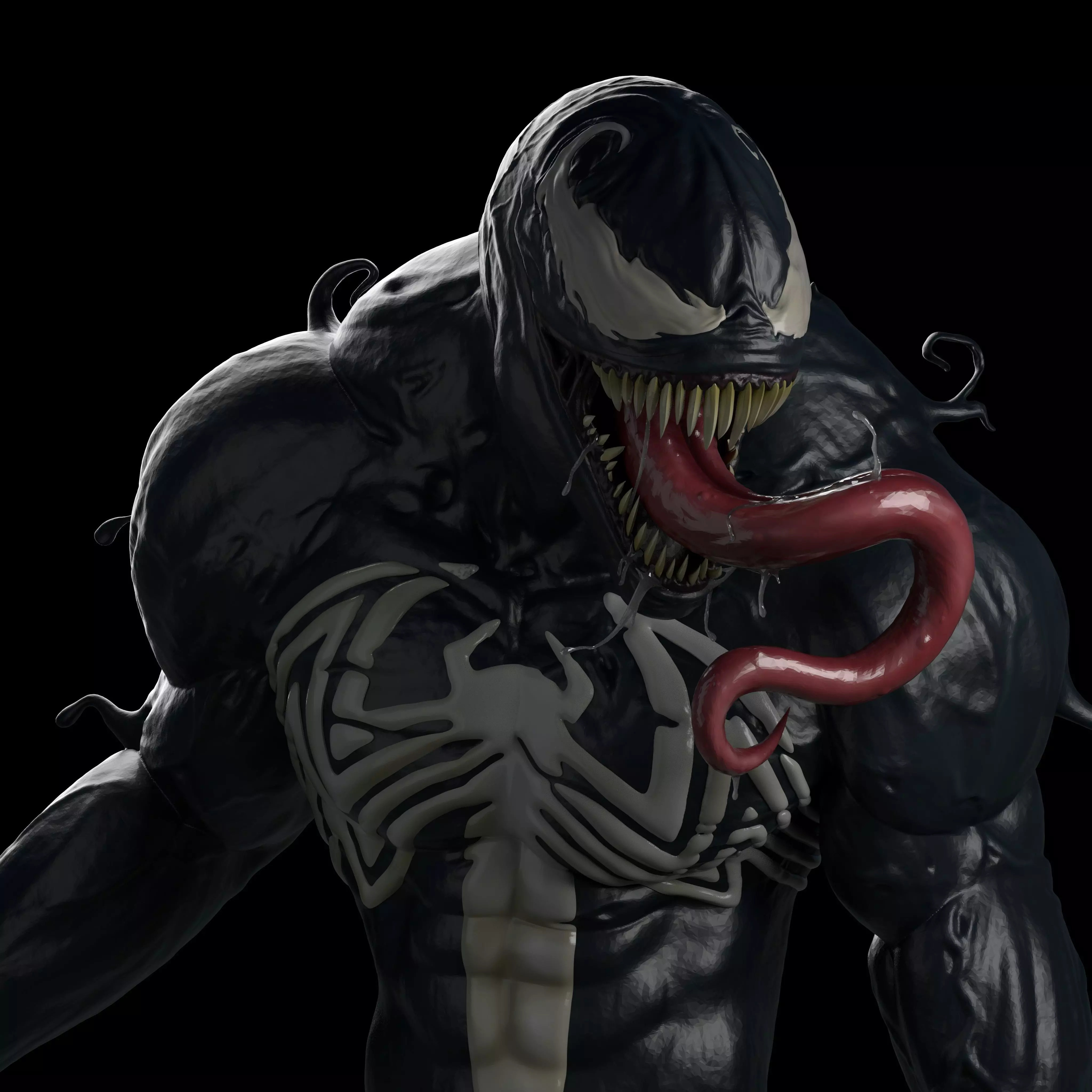 Venom 3D print model bust of man 3D print model_0