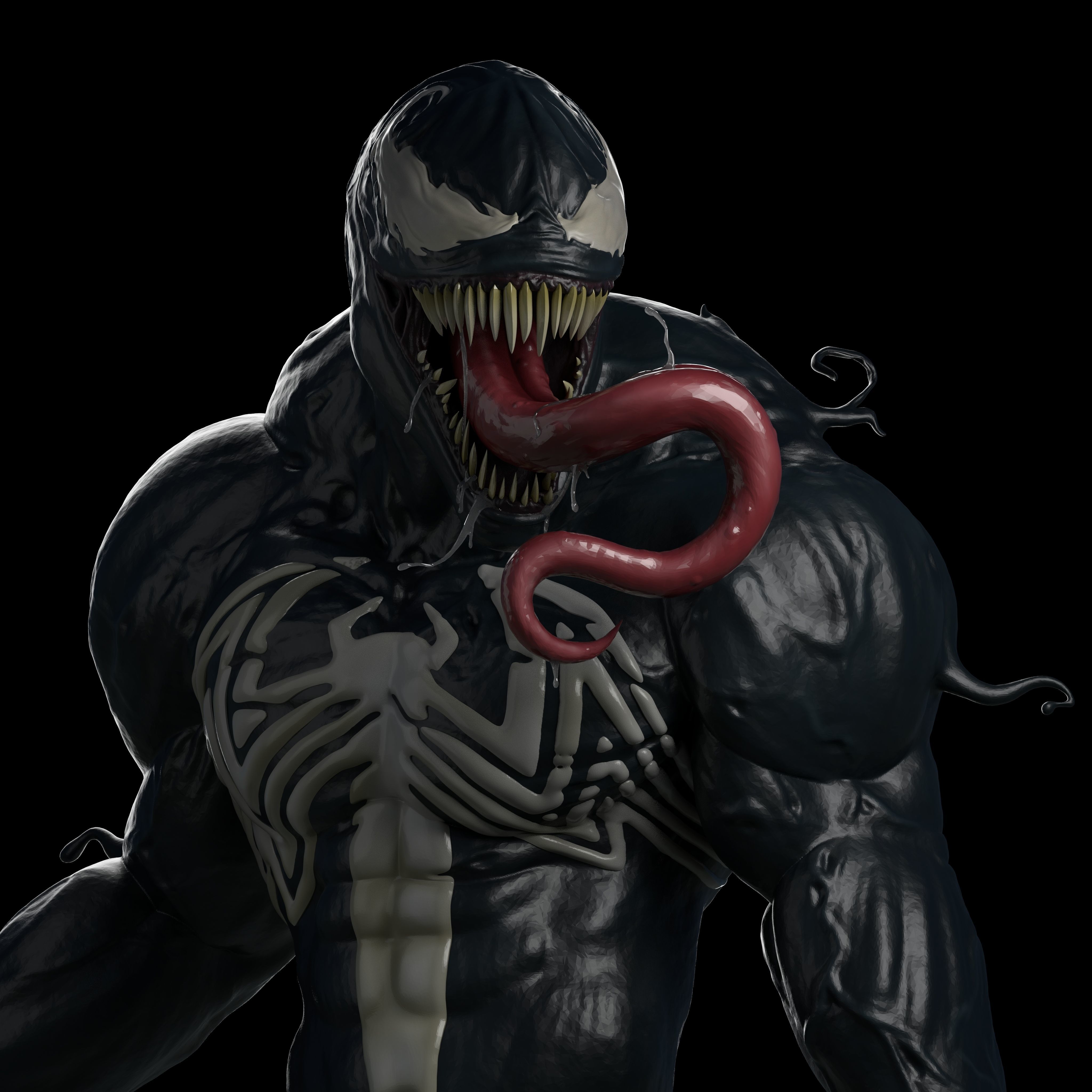 Venom 3D print model bust of man 3D print model_2