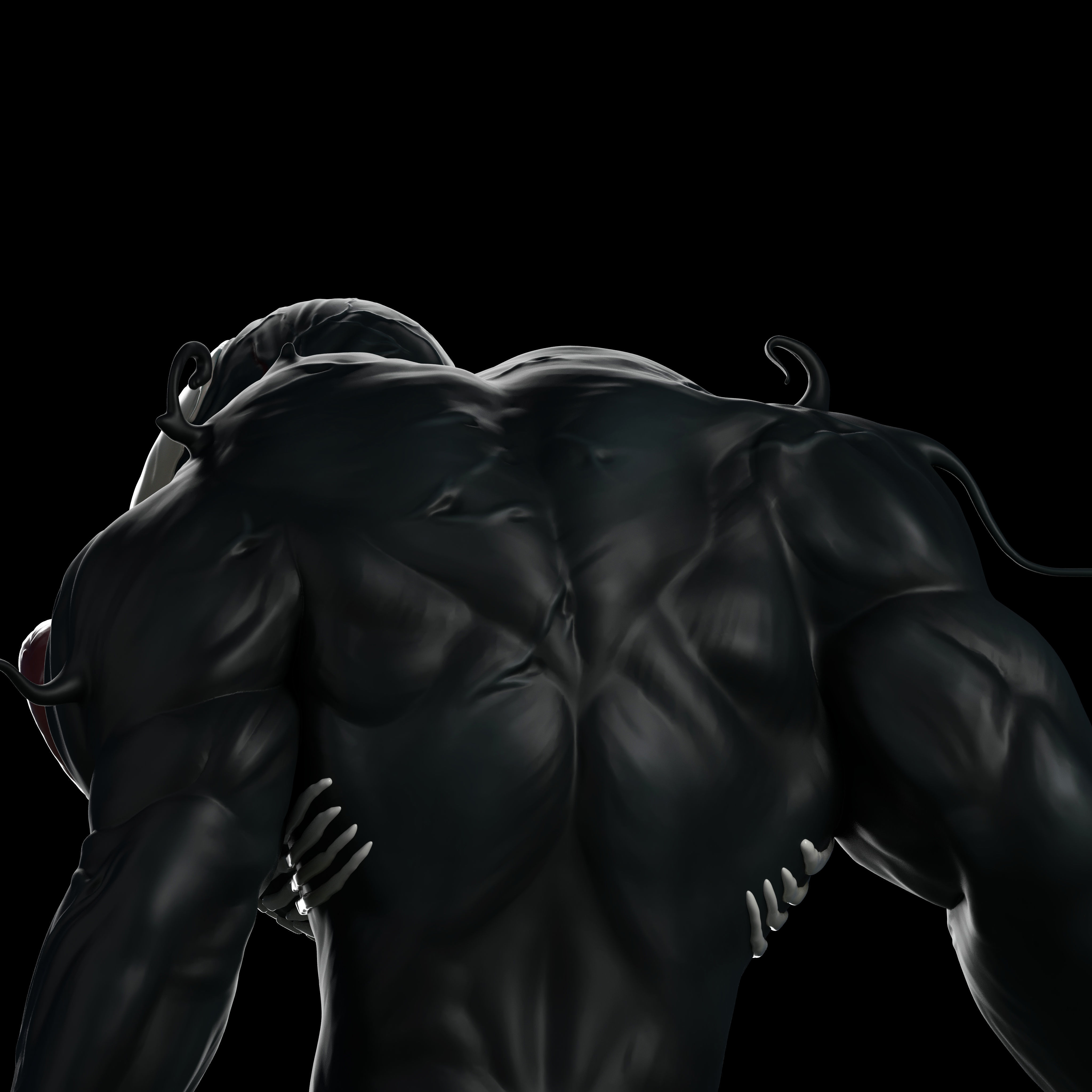 Venom 3D print model bust of man 3D print model_5