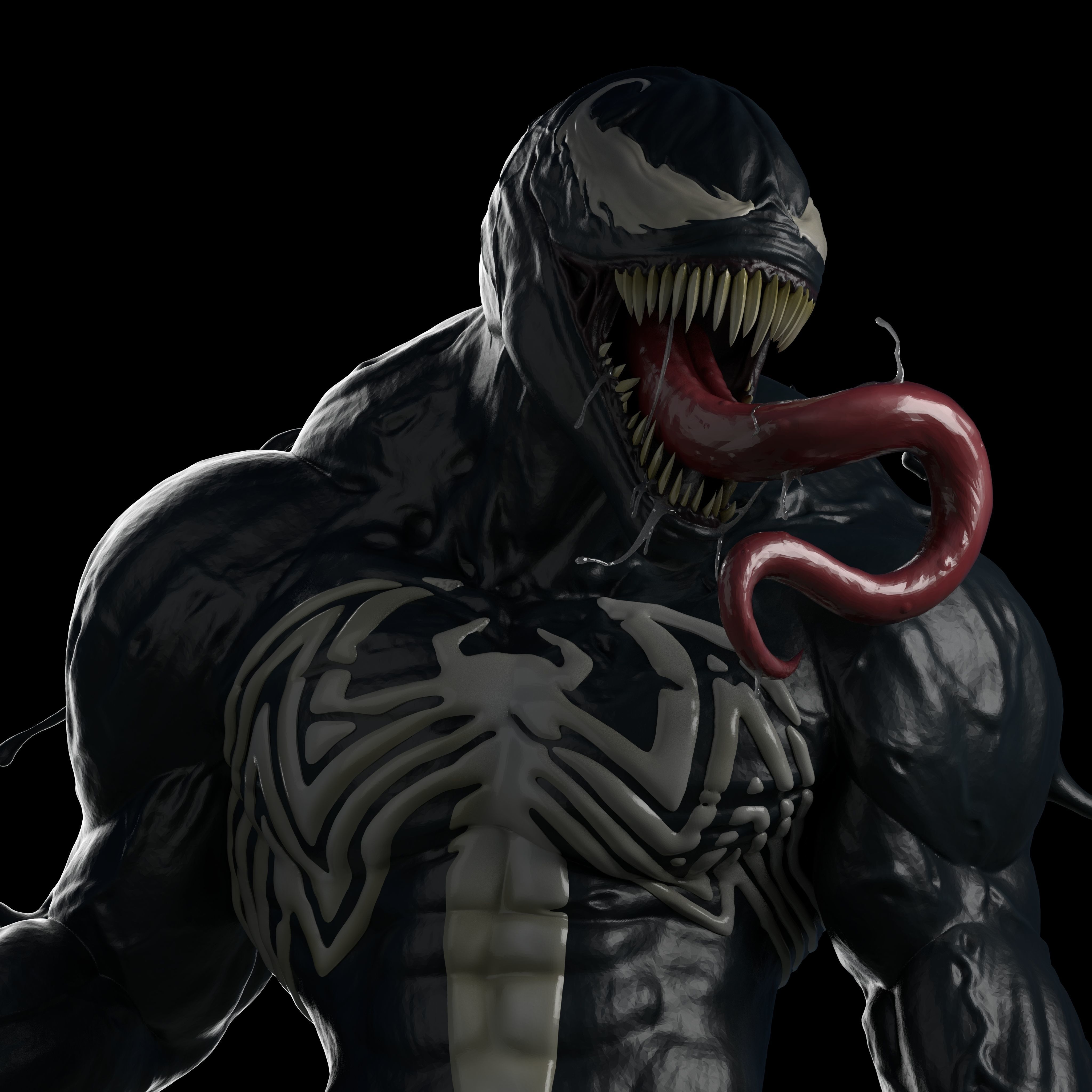 Venom 3D print model bust of man 3D print model_3