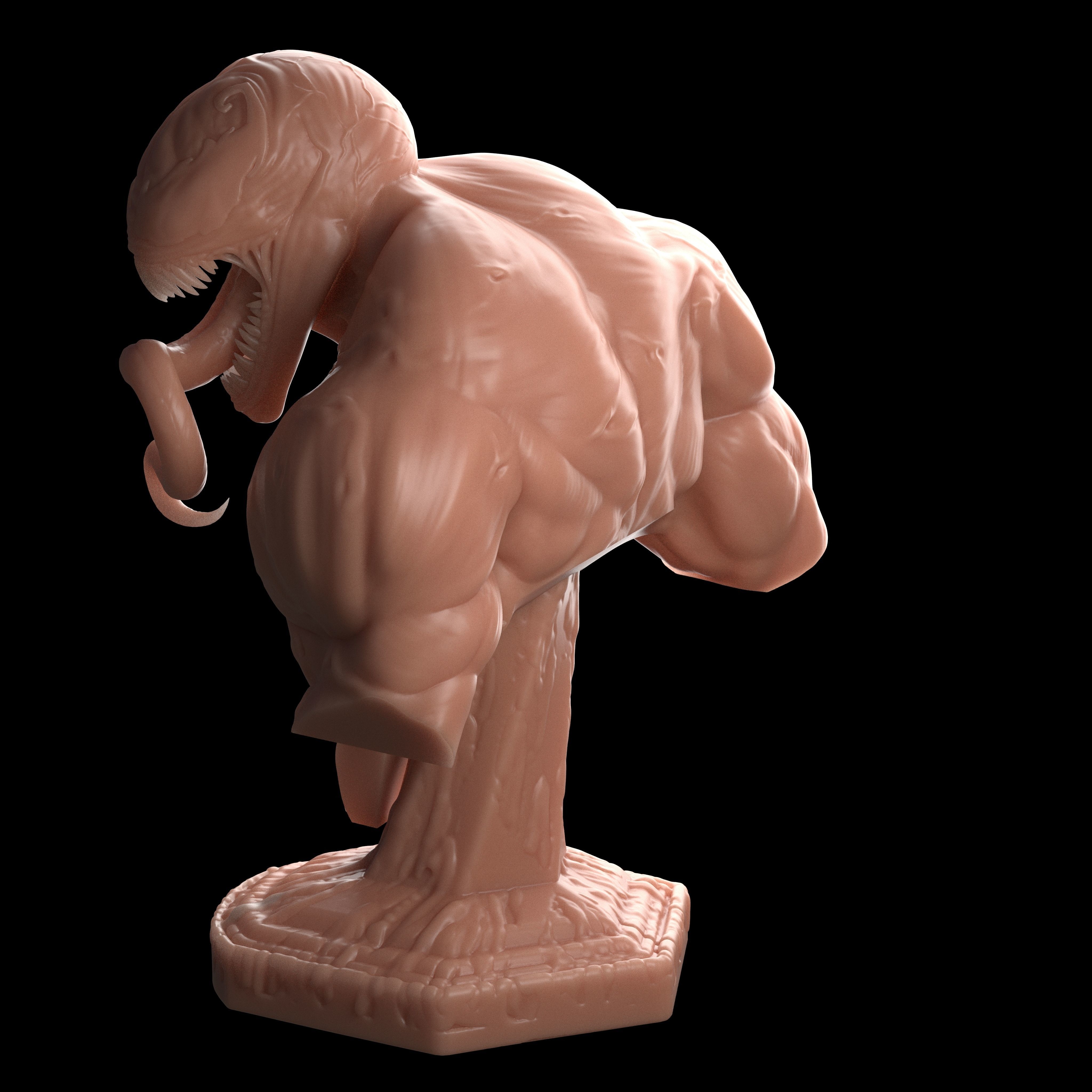 Venom 3D print model bust of man 3D print model_8