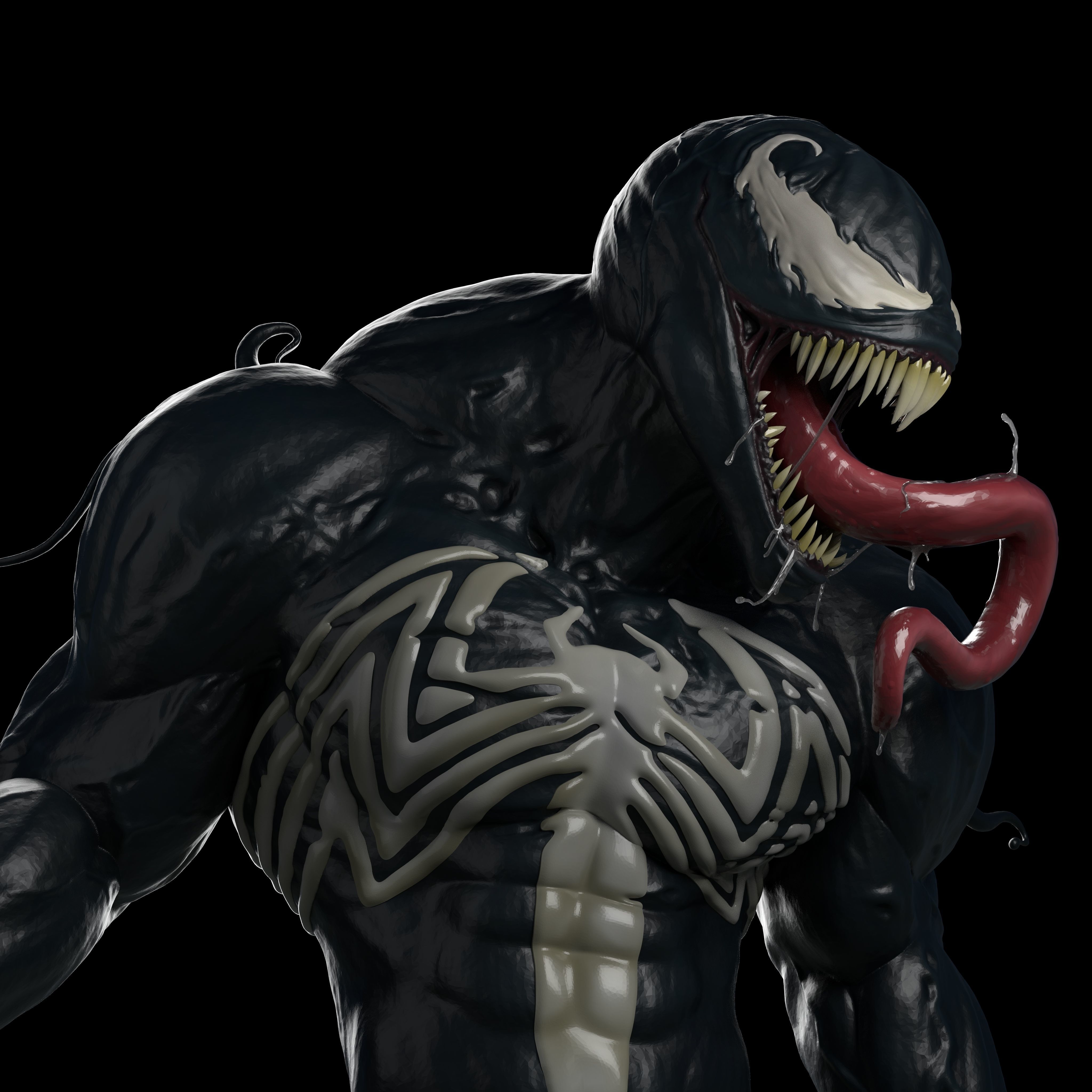 Venom 3D print model bust of man 3D print model_4