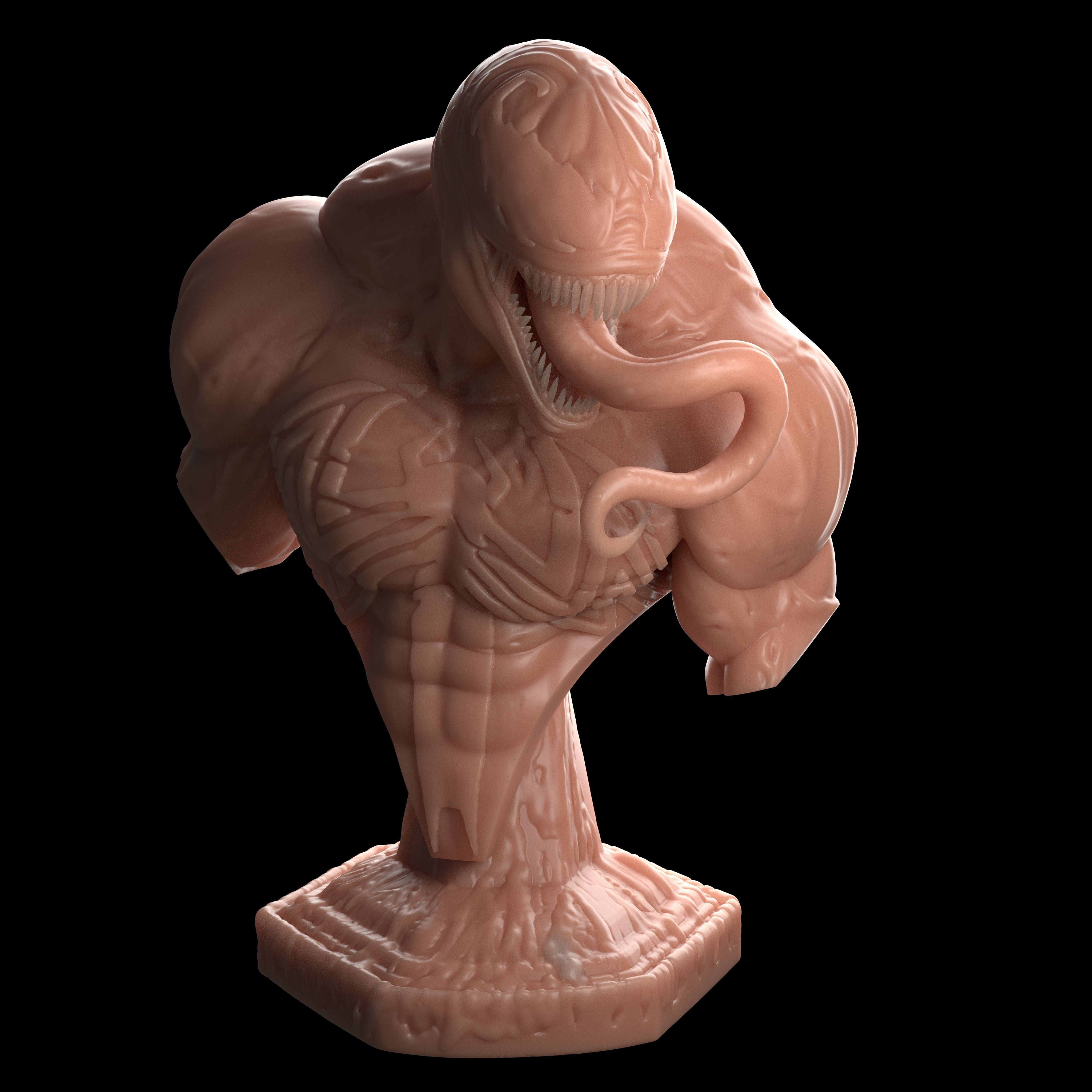 Venom 3D print model bust of man 3D print model_6