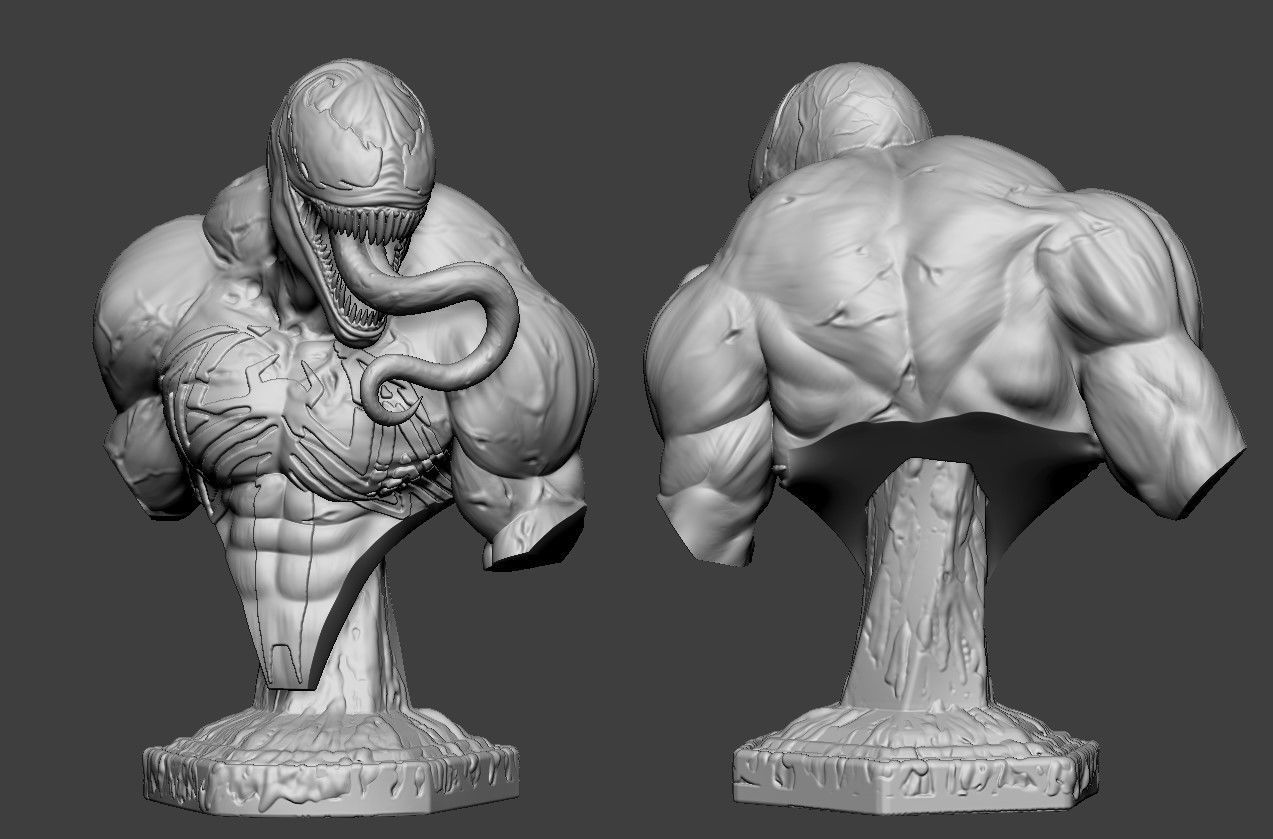 Venom 3D print model bust of man 3D print model_10