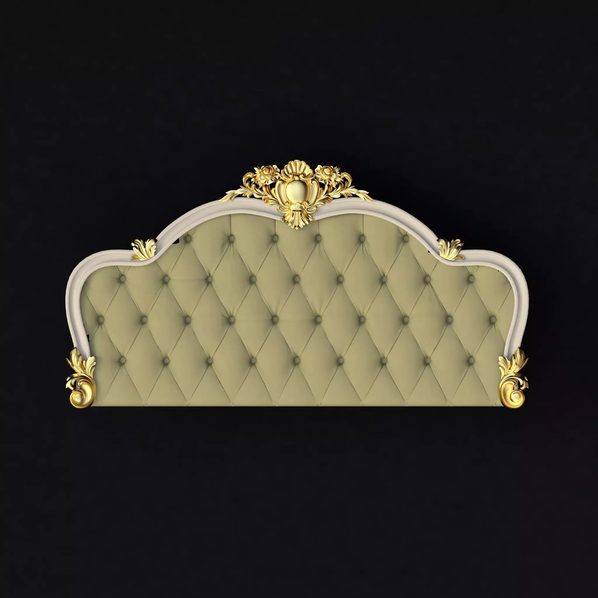 bed headboard 3D model_0