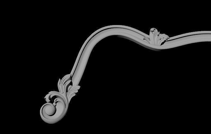 bed headboard 3D model_2