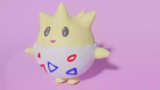 Togepi pokemon 3d model 