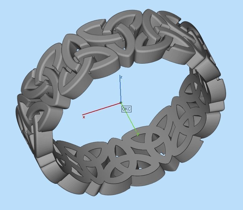 Celtic knot ring 17 5 mm 3D print model_3