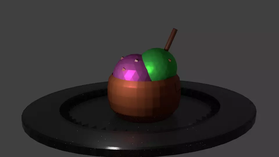 ICE CREAM BOWL Free low-poly 3D model