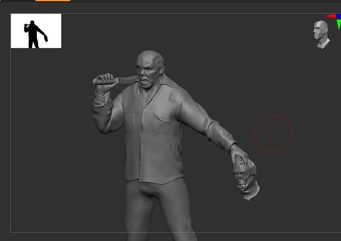 Jason Voorhees with severed head and Machette 3D print model