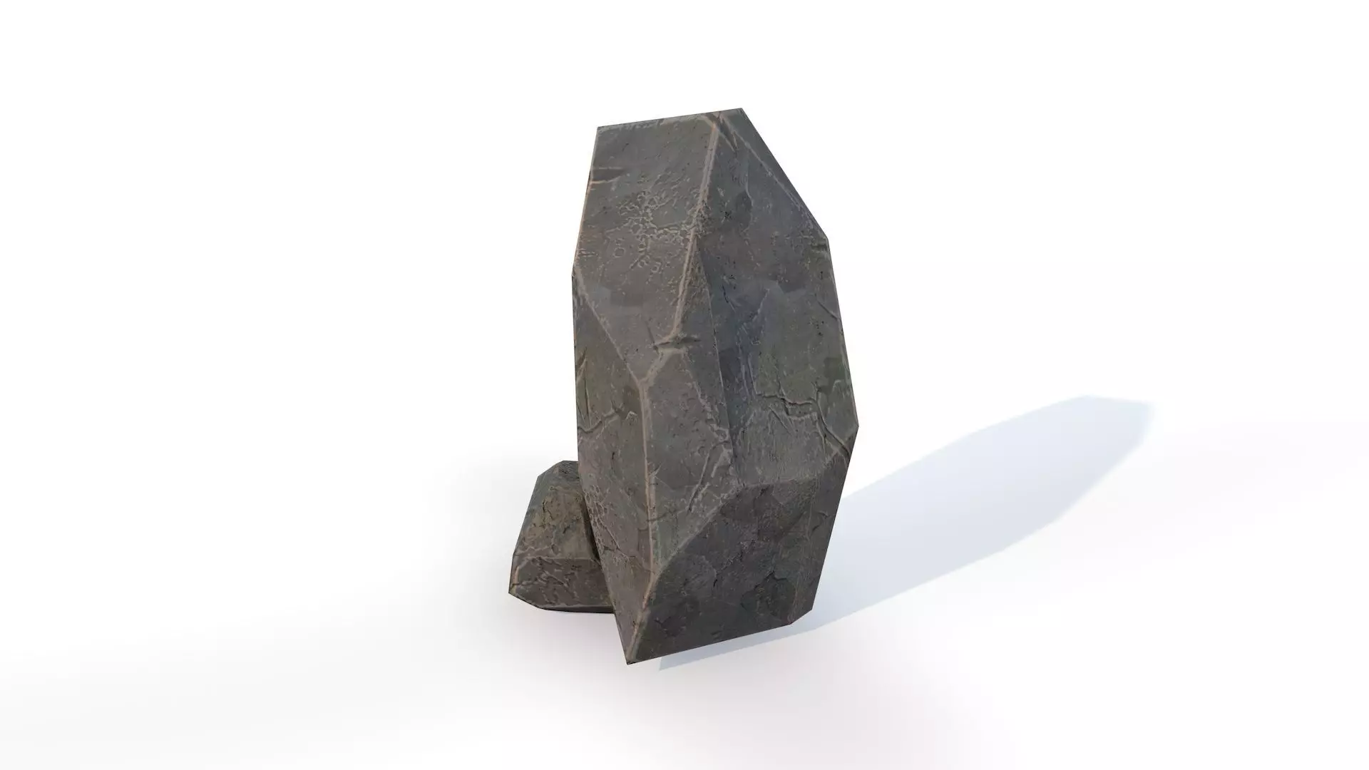 Detailed Stone for Game with PBR material Low-poly 3D model_0