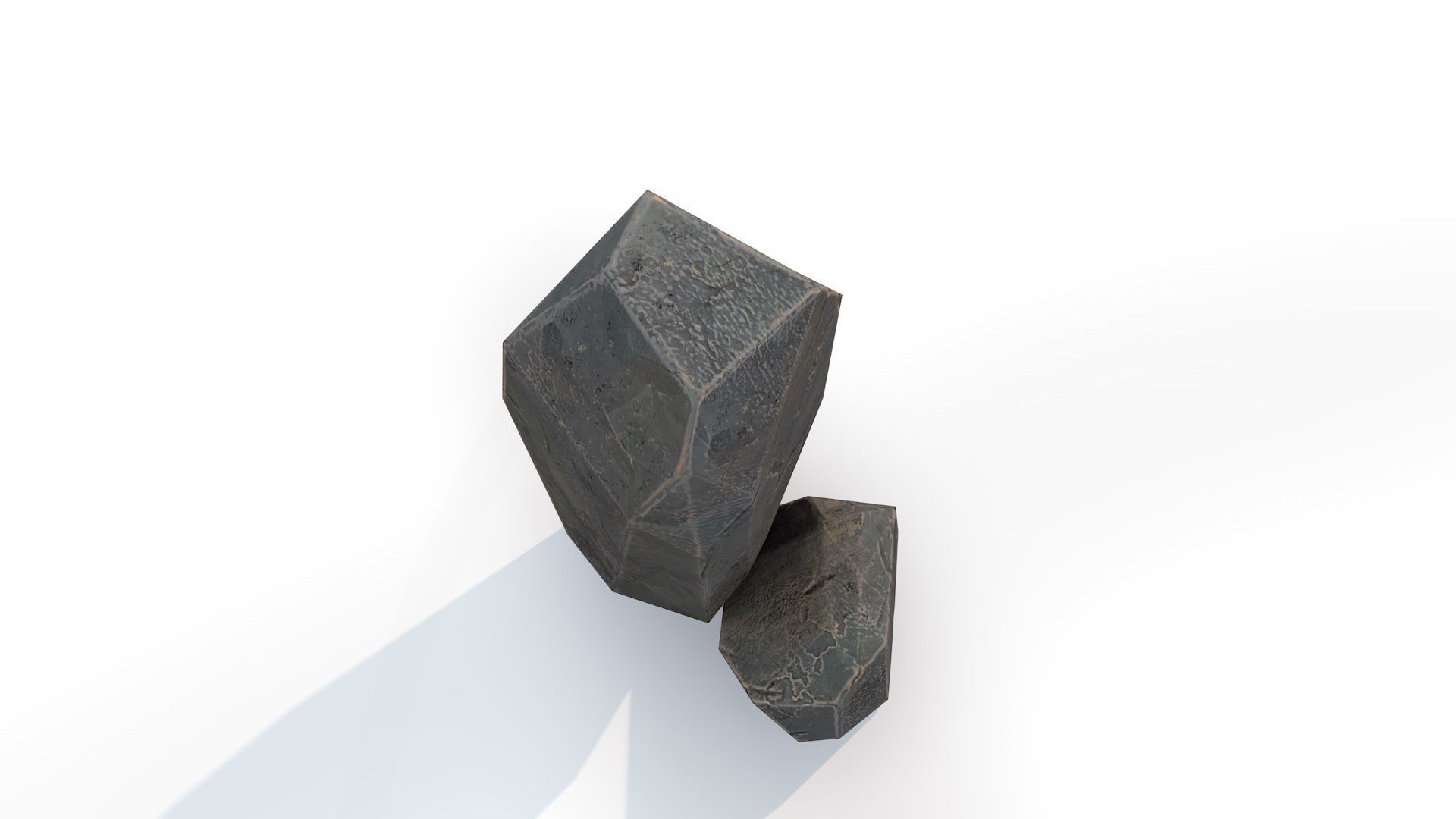Detailed Stone for Game with PBR material Low-poly 3D model_7