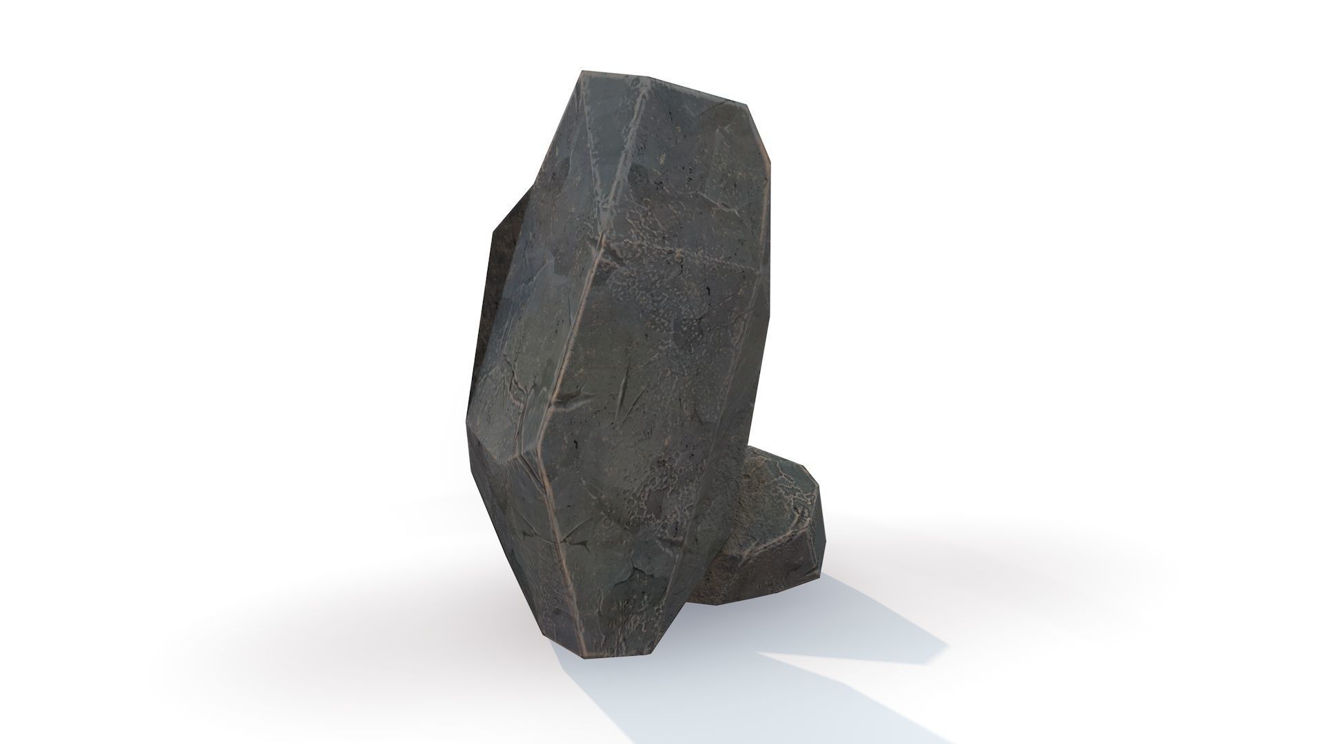 Detailed Stone for Game with PBR material Low-poly 3D model_5