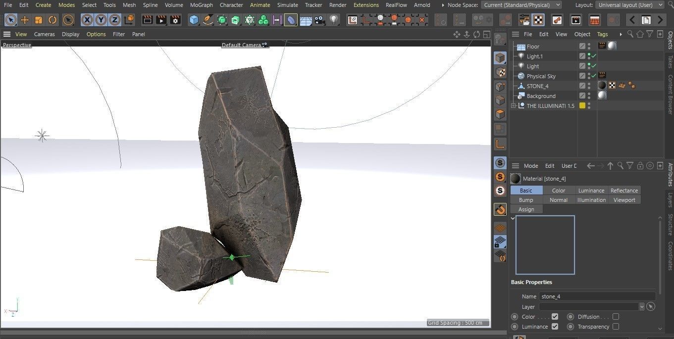 Detailed Stone for Game with PBR material Low-poly 3D model_15