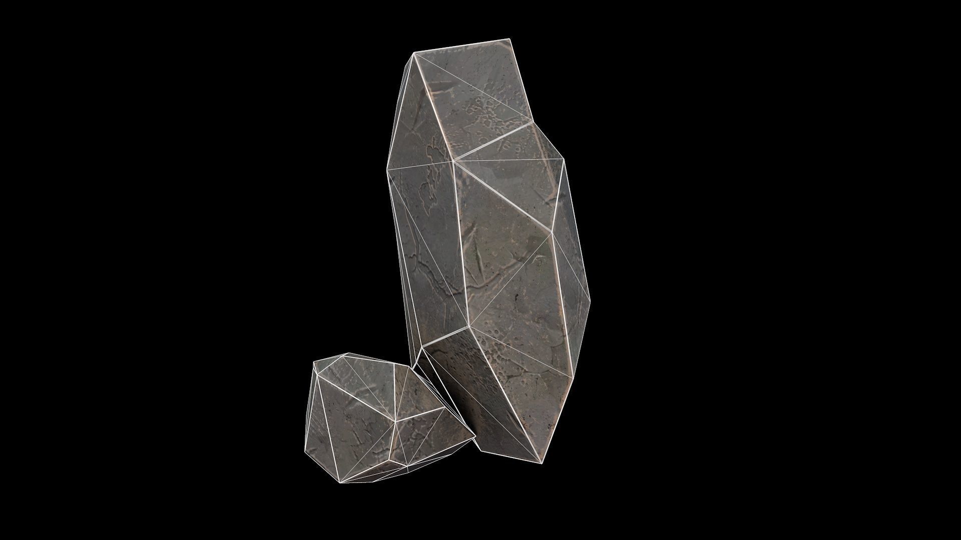Detailed Stone for Game with PBR material Low-poly 3D model_12