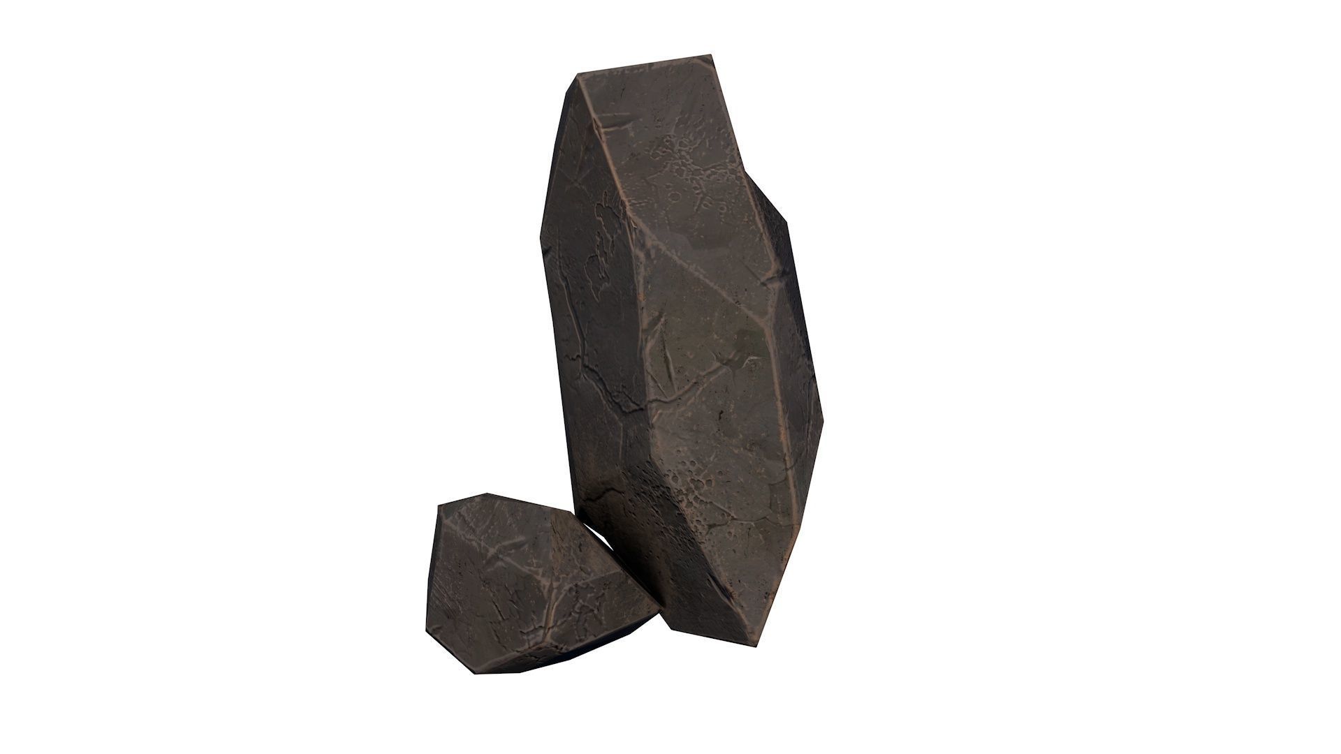 Detailed Stone for Game with PBR material Low-poly 3D model_6