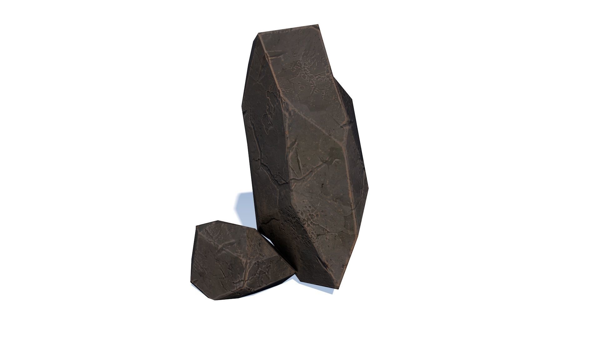 Detailed Stone for Game with PBR material Low-poly 3D model_8