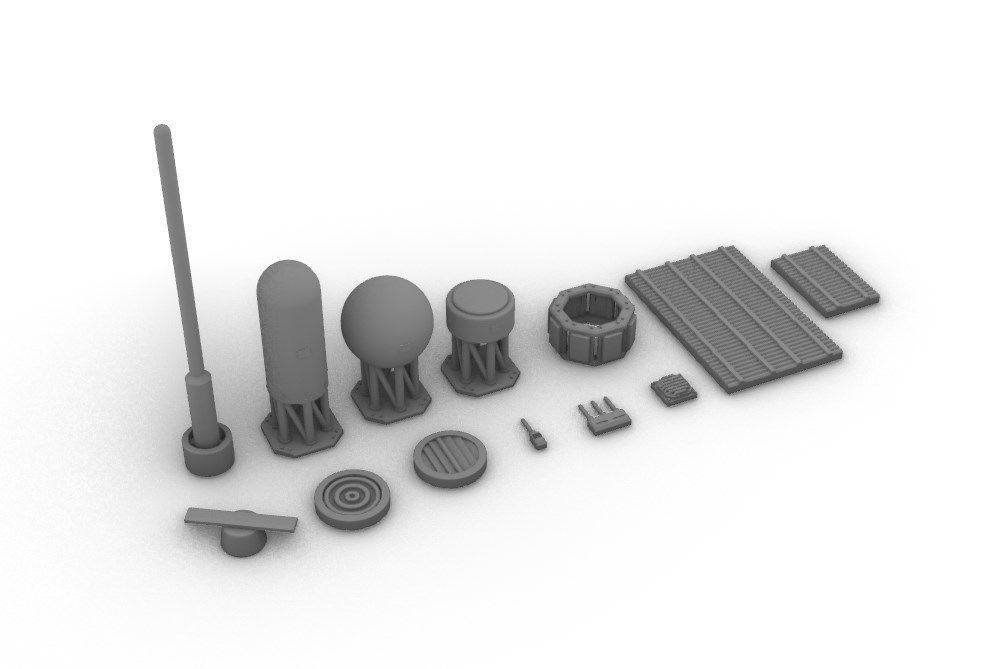 Sensors Cameras Antennas Arrays Receivers Kitbash Mega Pack 3D Model Collection_114