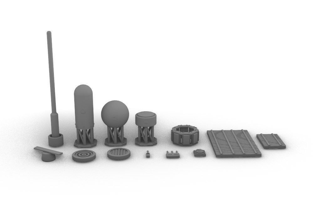 Sensors Cameras Antennas Arrays Receivers Kitbash Mega Pack 3D Model Collection_86