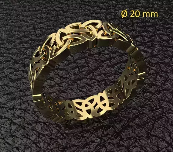 Celtic knot mens ring 20 mm