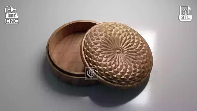 Round Jewelry Box V3 - Files for CNC and 3D Printer