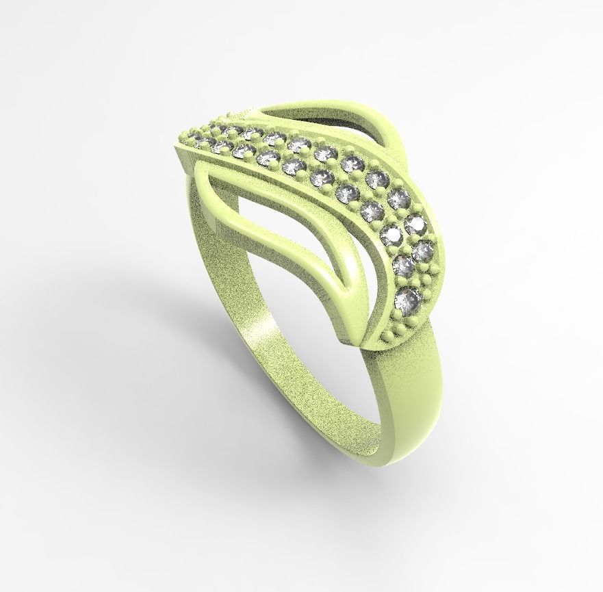 ring with gems 3D print model_6
