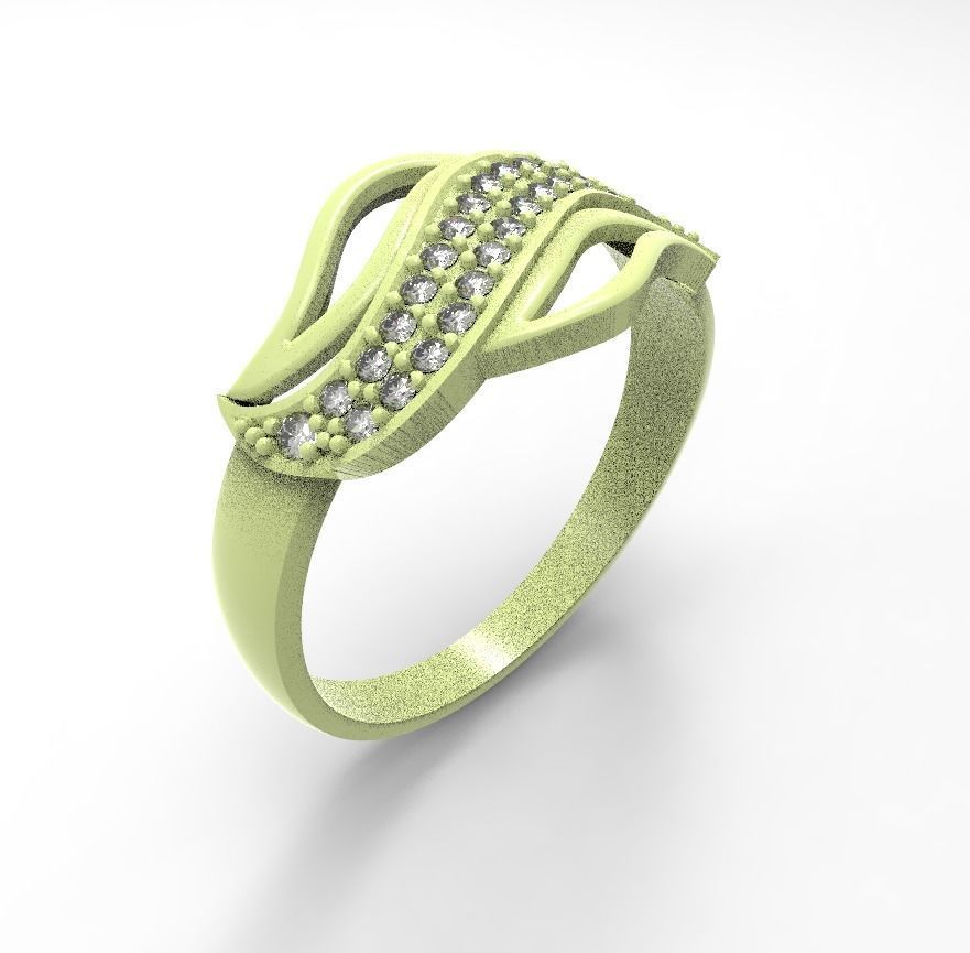 ring with gems 3D print model_7