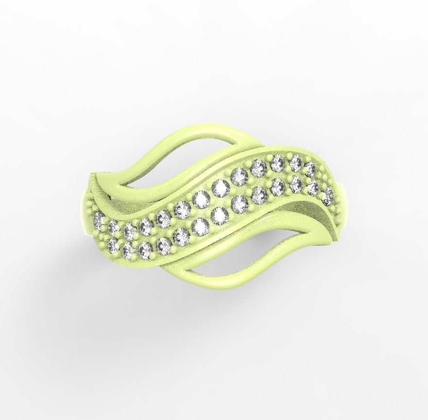 ring with gems 3D print model_5