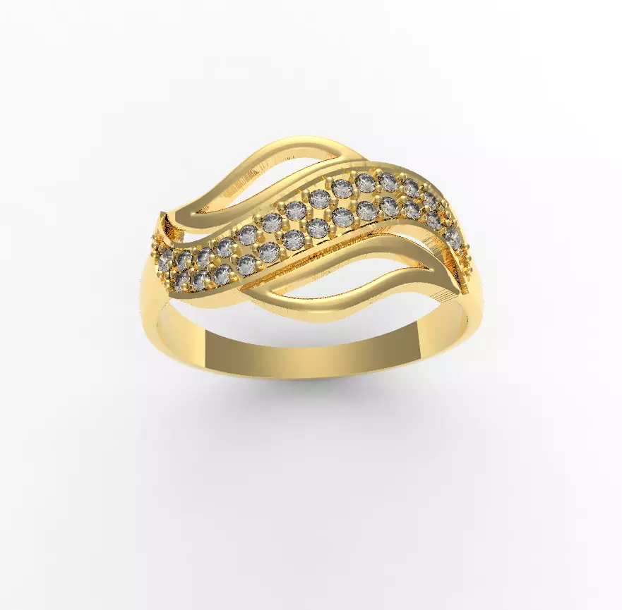 ring with gems 3D print model_0