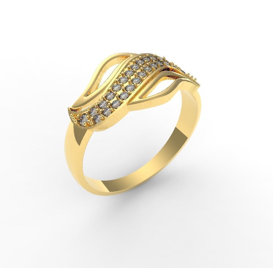ring with gems 3D print model_1