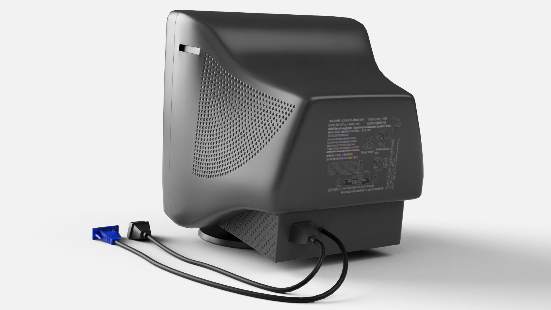 Old Computer CRT Monitor  Low-poly 3D model_2