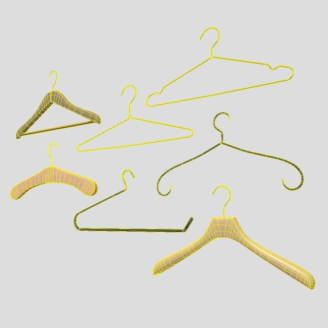 Hanger Pack Low-poly 3D model_11