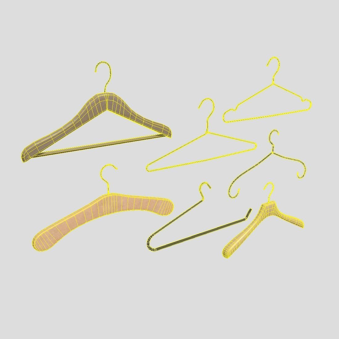 Hanger Pack Low-poly 3D model_3