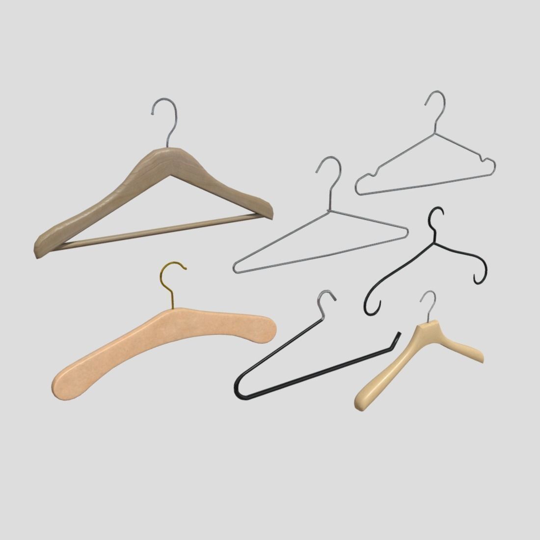 Hanger Pack Low-poly 3D model_2