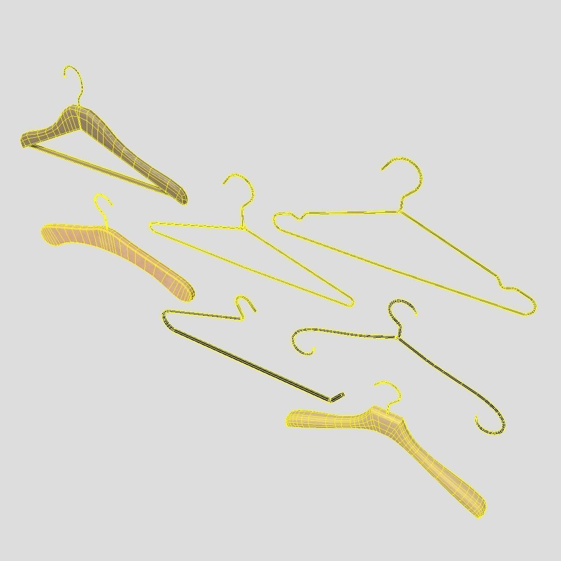 Hanger Pack Low-poly 3D model_5