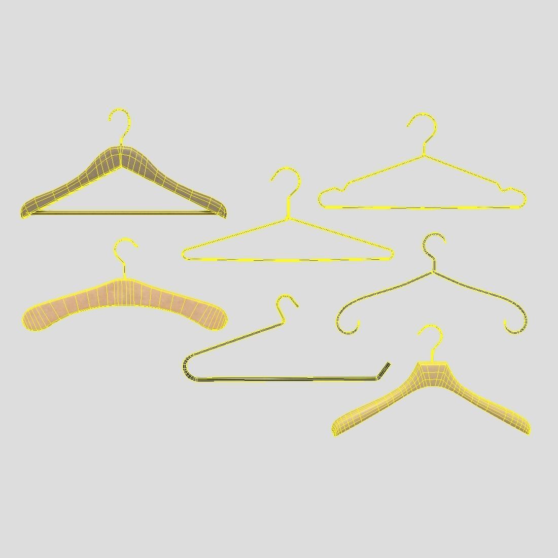 Hanger Pack Low-poly 3D model_1
