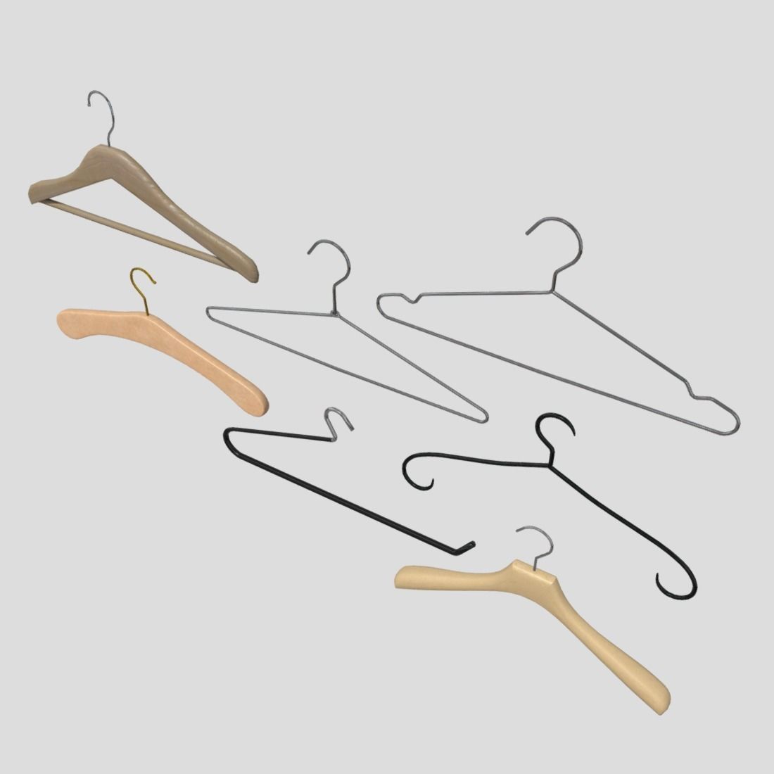 Hanger Pack Low-poly 3D model_4