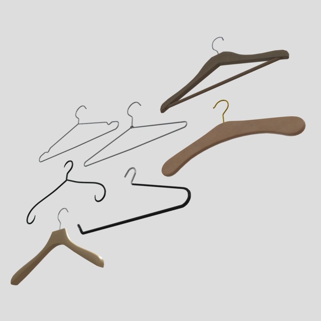 Hanger Pack Low-poly 3D model_8