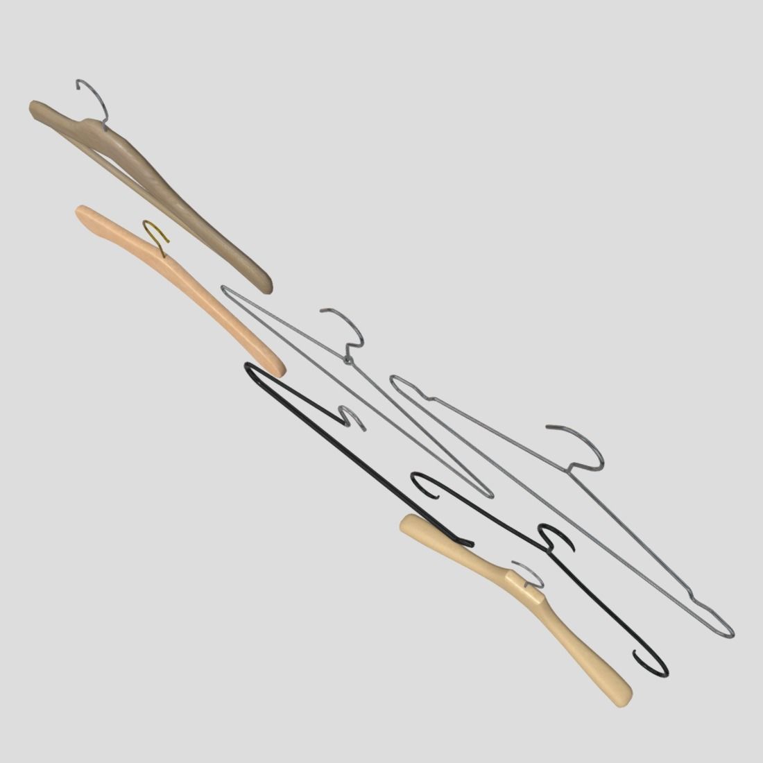 Hanger Pack Low-poly 3D model_6