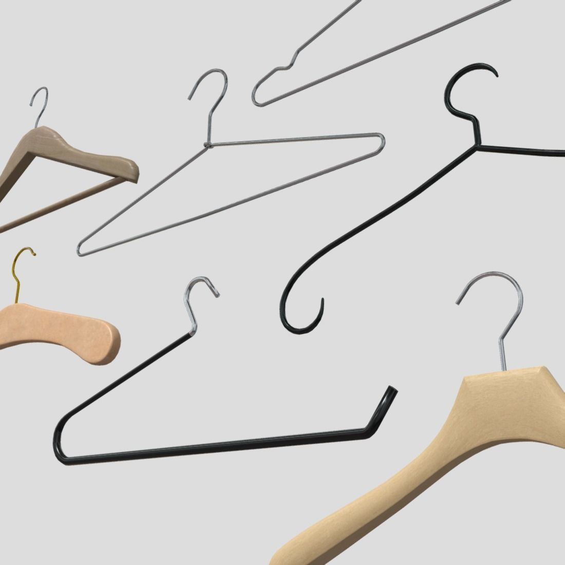 Hanger Pack Low-poly 3D model_12