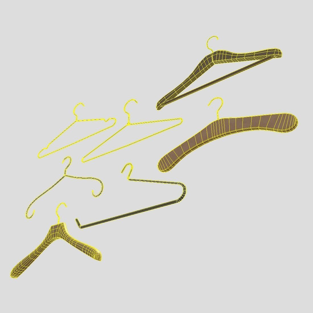 Hanger Pack Low-poly 3D model_9