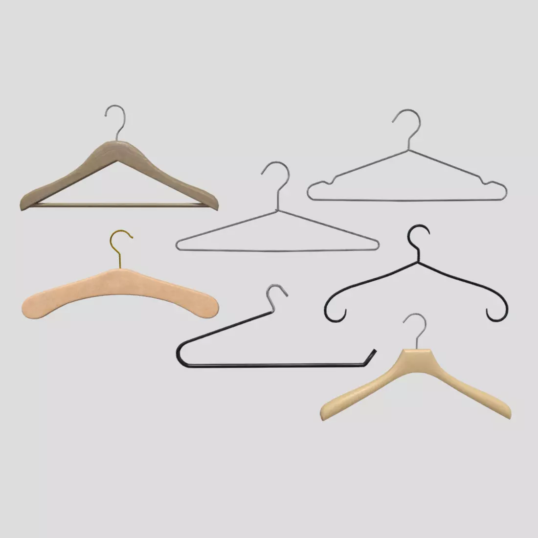 Hanger Pack Low-poly 3D model_0